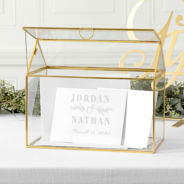 Personalized Glass Terrarium Reception Gift Card Holder 11088